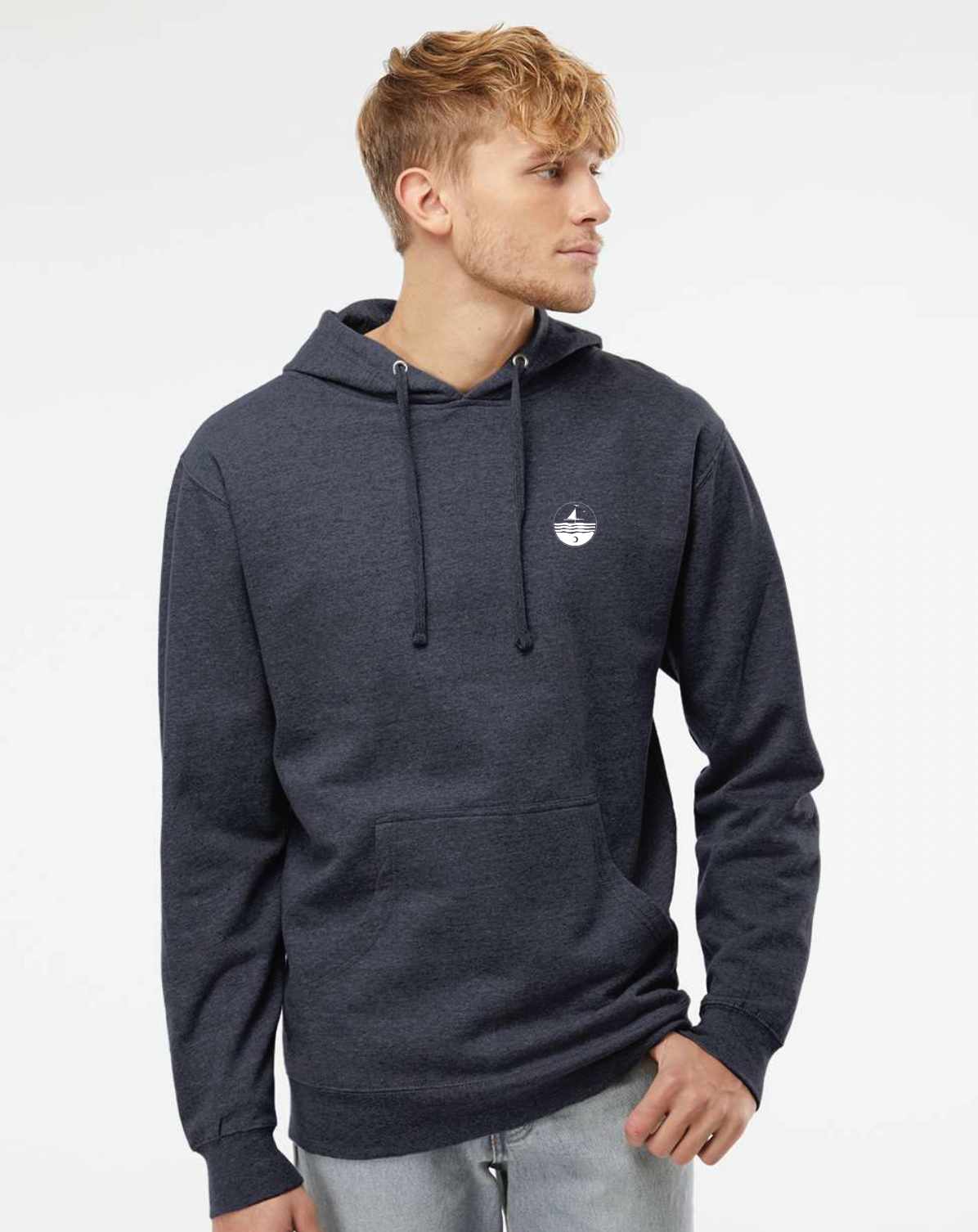 Gun Metal Heather-Navy At the Shore Logo