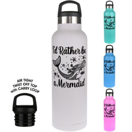 Insulated Bottle - Mermaid 20oz, Color: WHI