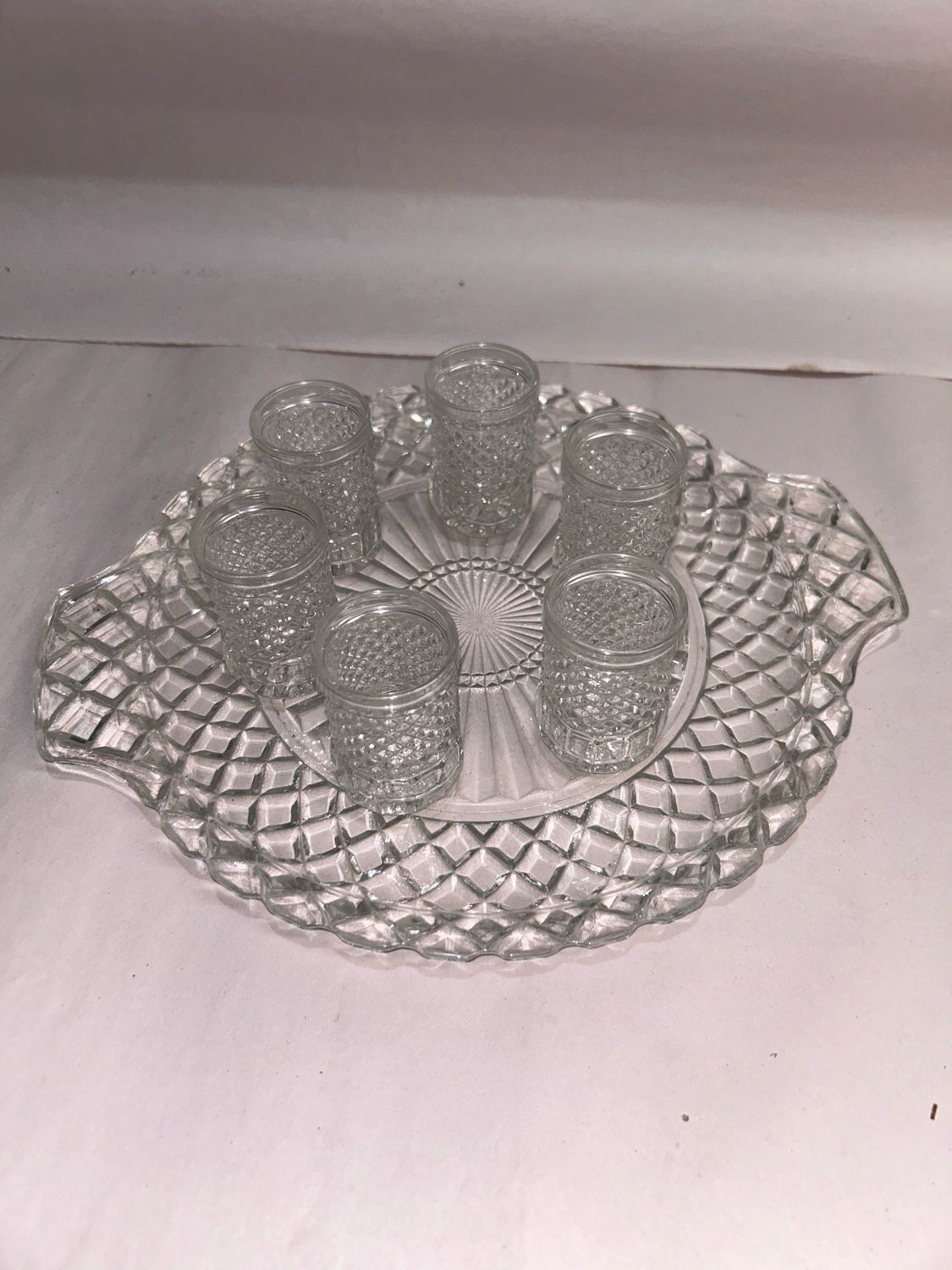 Crystal Tray with Glasses