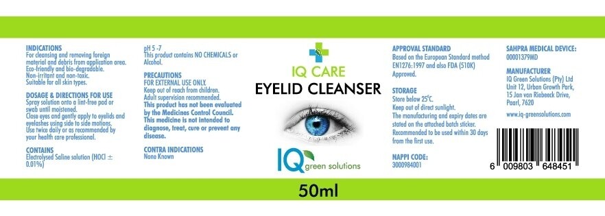 IQ Care Eyelid Cleanser IQ Care Eyelid Cleanser