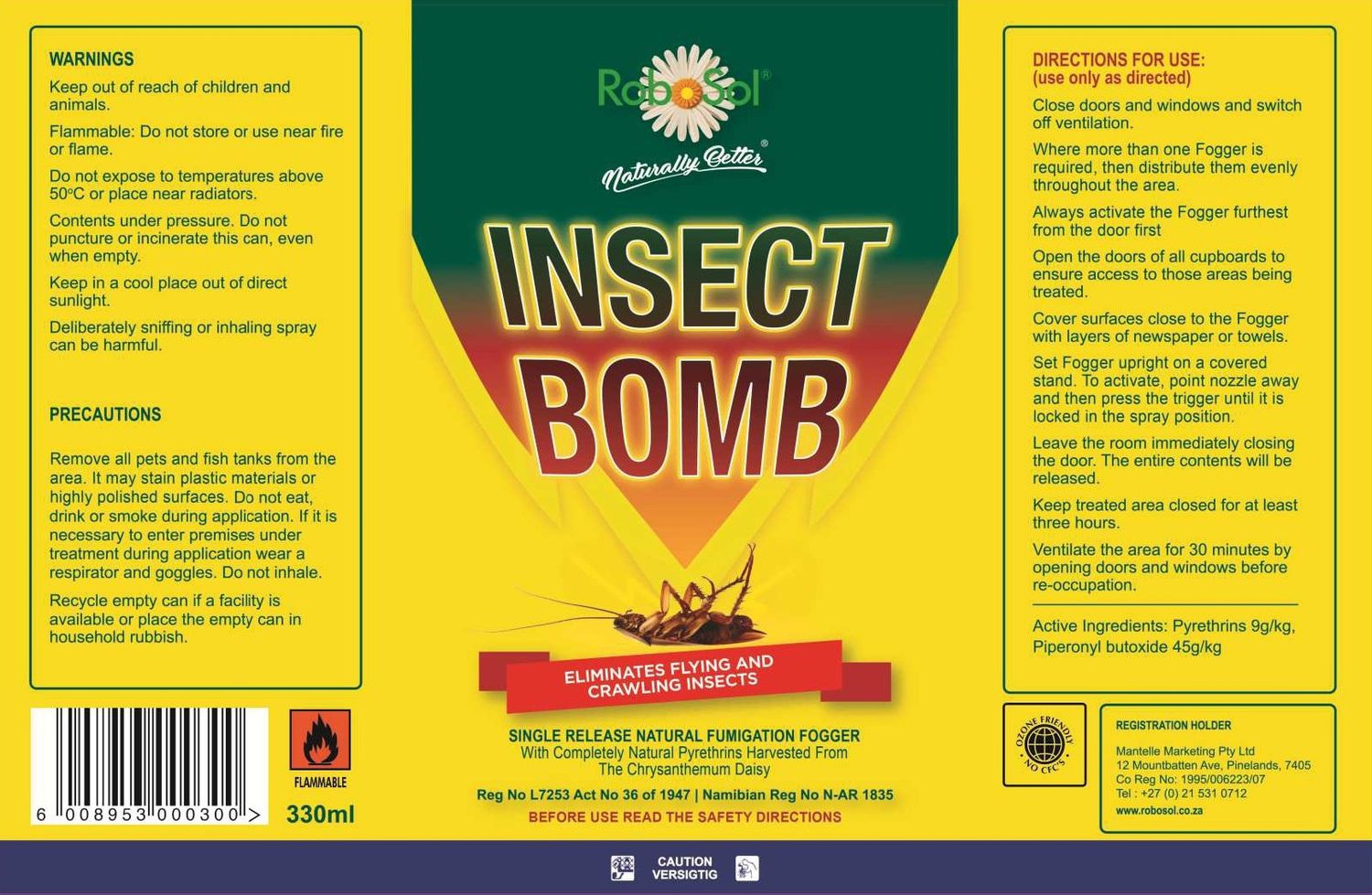 330ml RoboSol Insect Bomb