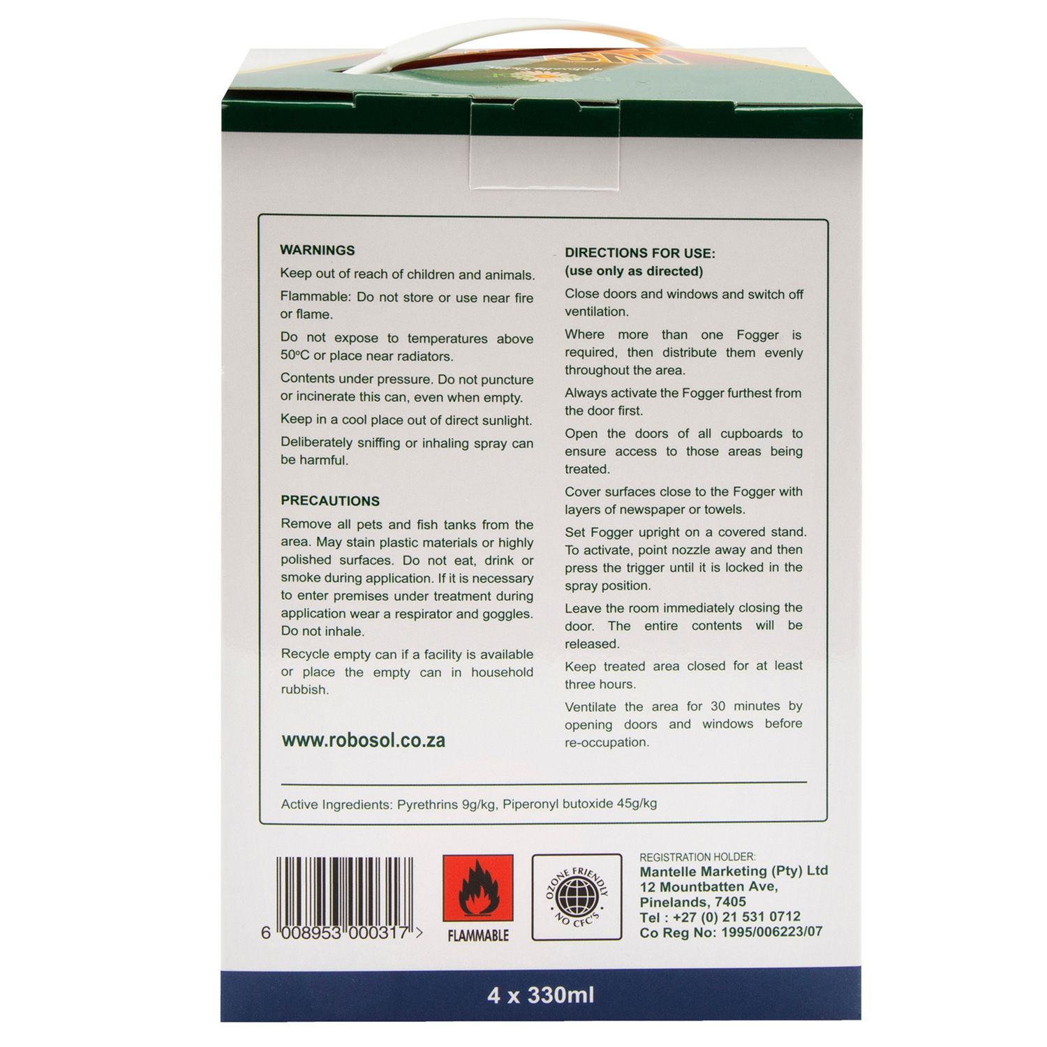 330ml RoboSol Insect Bomb x4 Pack