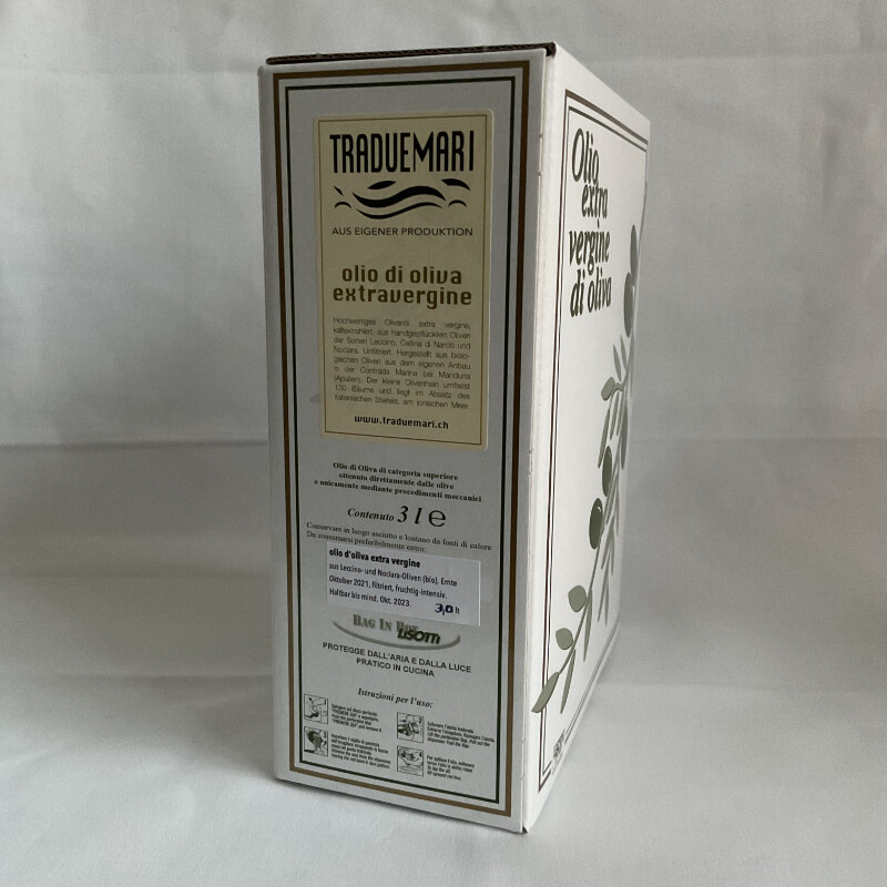 Olivenöl extravergine, TRADUEMARI, 3,0 lt., Bag-in-Box