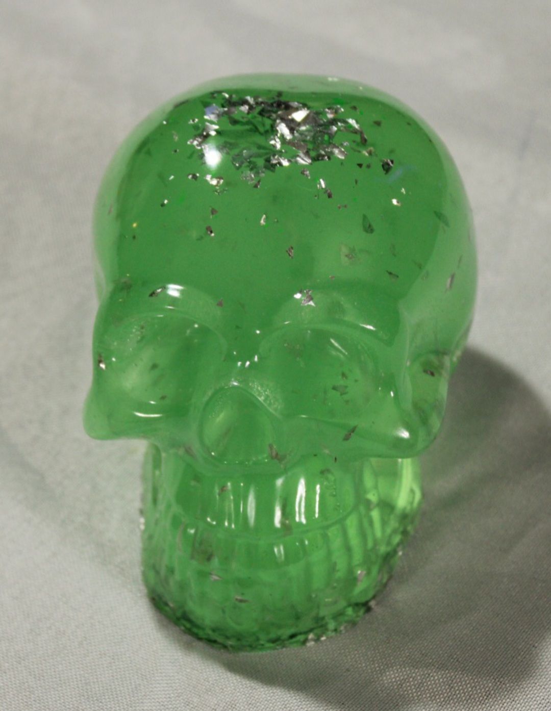Green epoxy skull