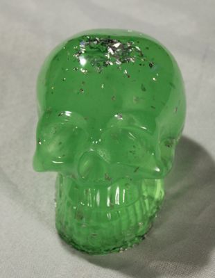 Green epoxy skull