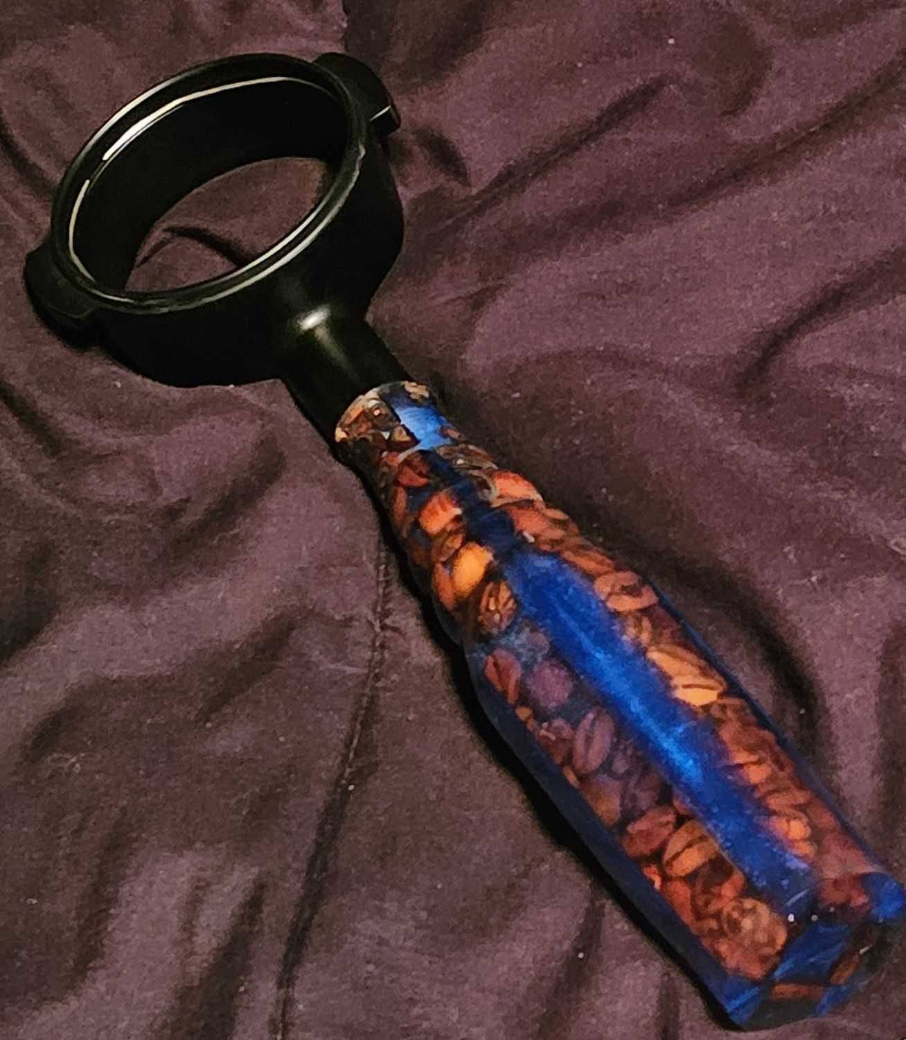 Woodturned portafilter handle