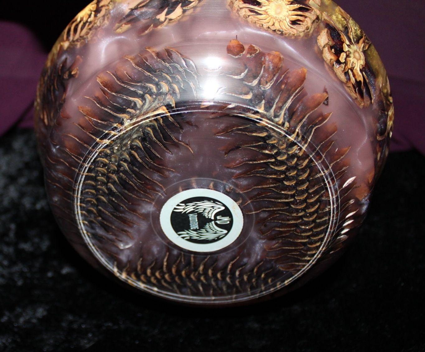 Epoxy/pine cone woodturned bowl