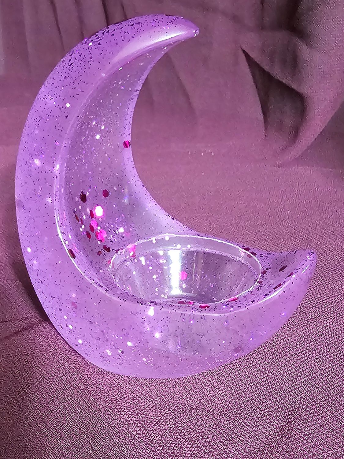 Pink Glitter Tea Light Holder