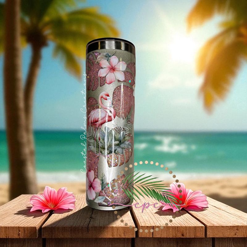 Coastal Flamingo Snow-globe Tumbler