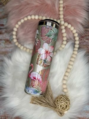 Coastal Flamingo Snow-globe Tumbler