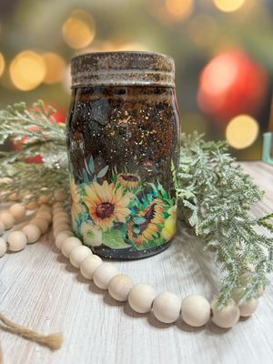Rustic Sunflower Mason Tumbler