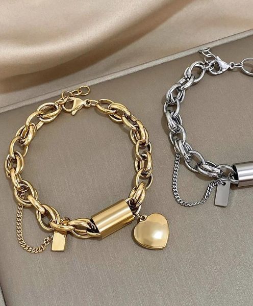 Punk Chunky Thick Chain Stainless Steel Bracelets