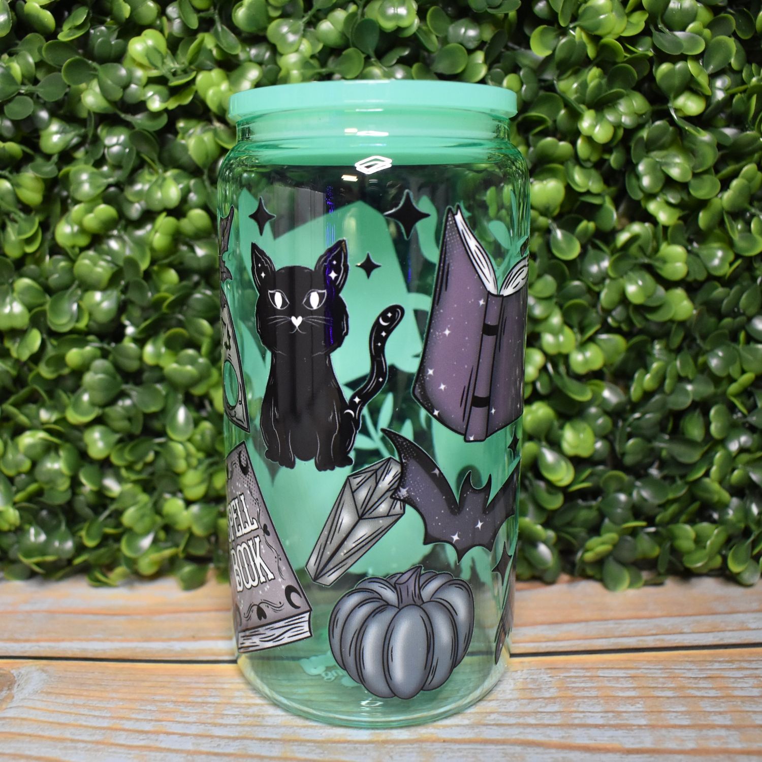 Black Cat Ouija Glass Can