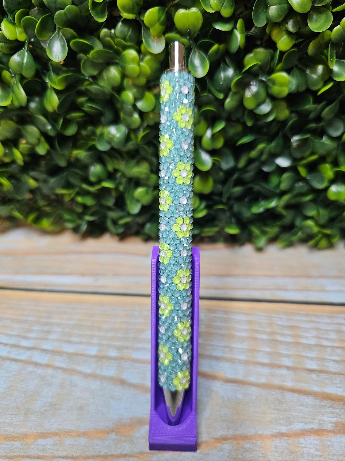 Teal/Yellow Daisies Bling Pen