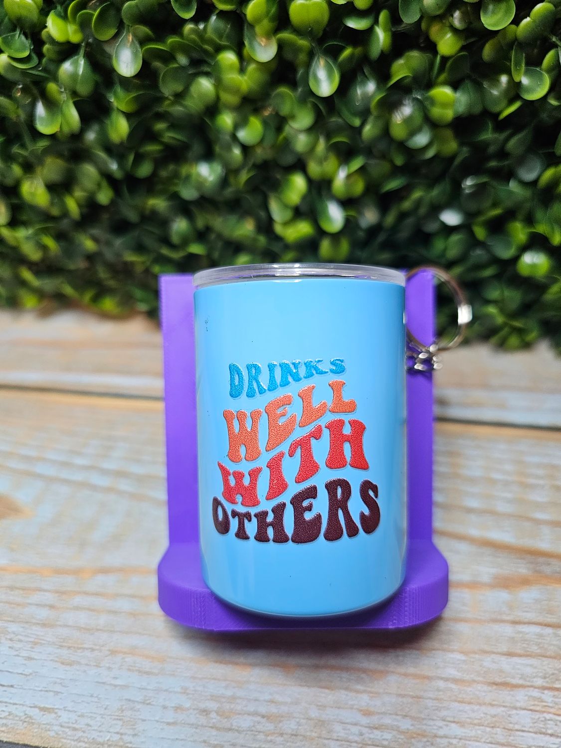 Drinks Well With Others Mini Shot Glass Keychain