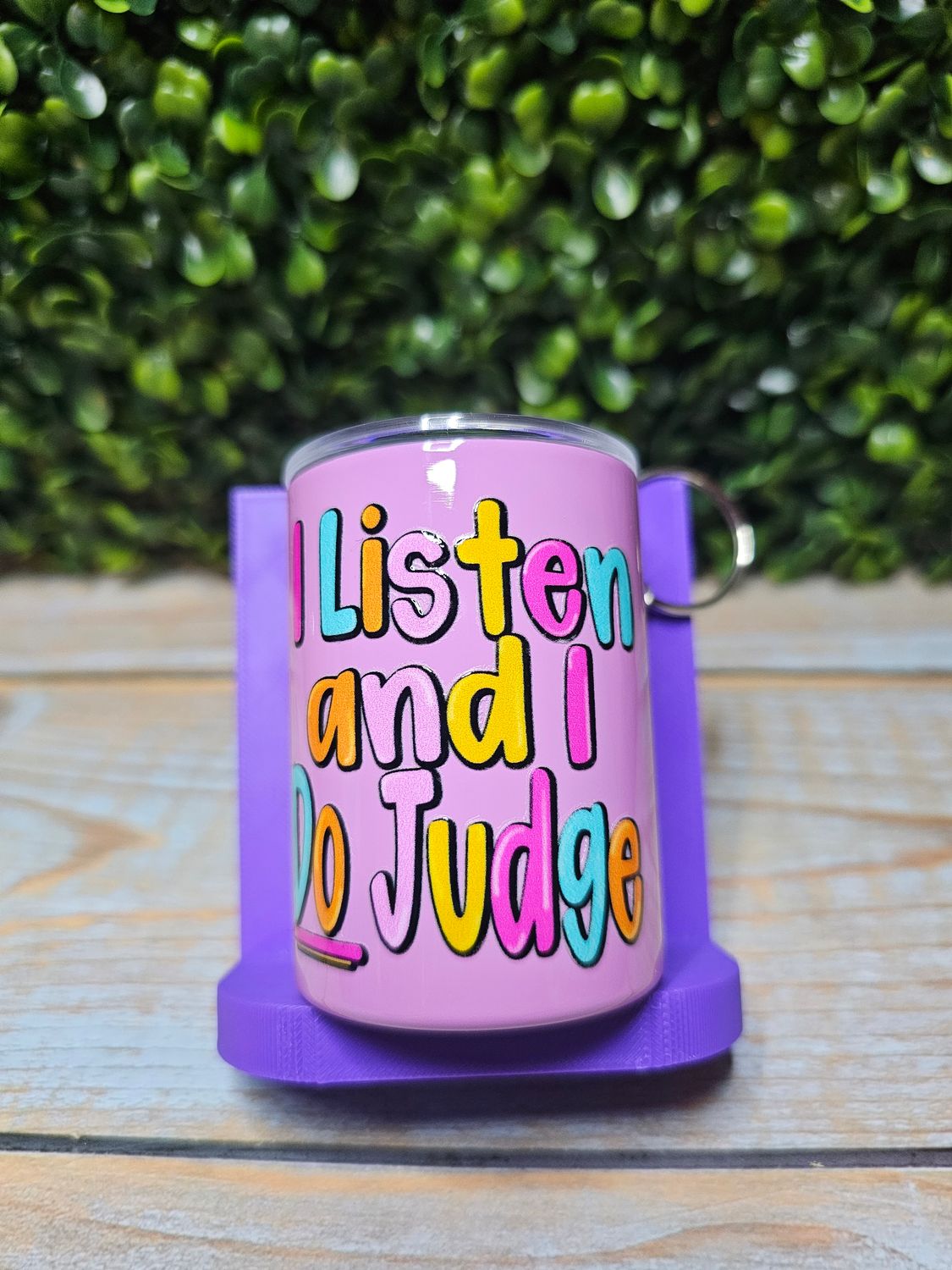 Listen and Judge Mini Tumbler Keychain