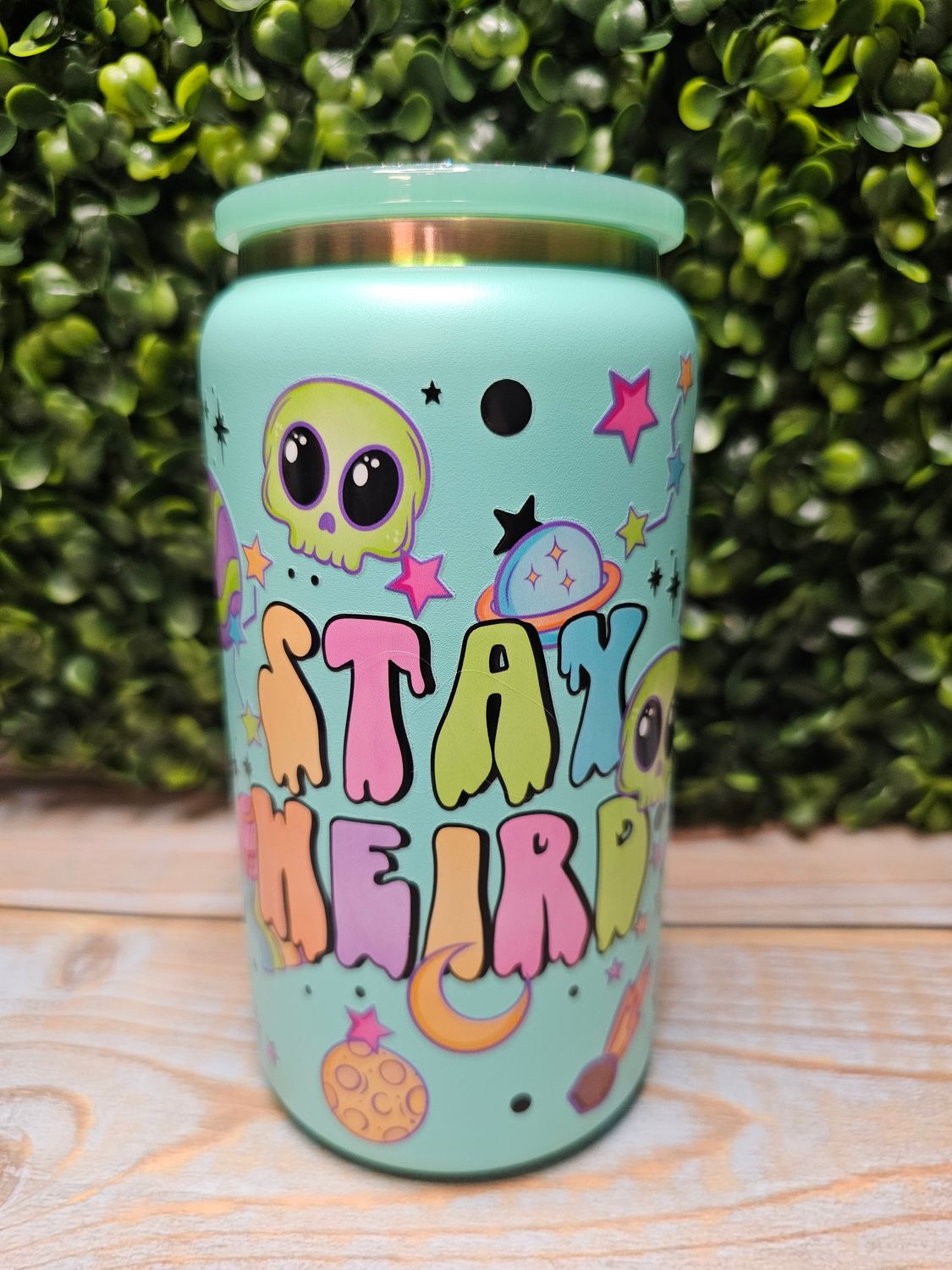 Stay Weird Stainless Steel Can