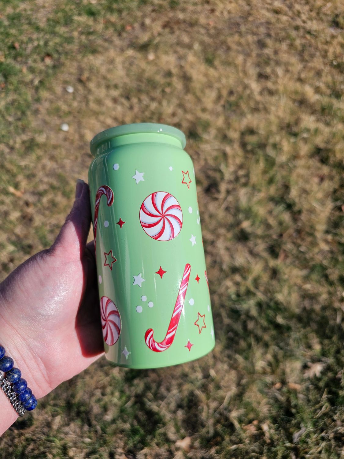 Christmas Peppermint Stainless Steel Can