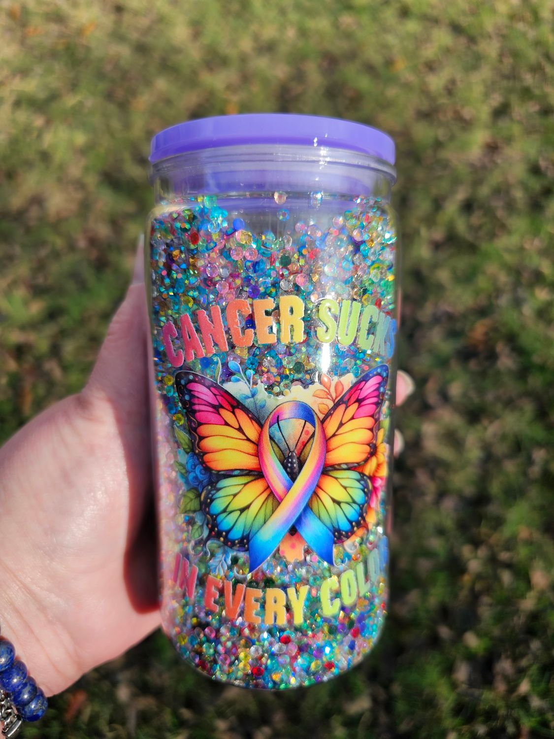 Cancer Sucks Acrylic Snow Globe
