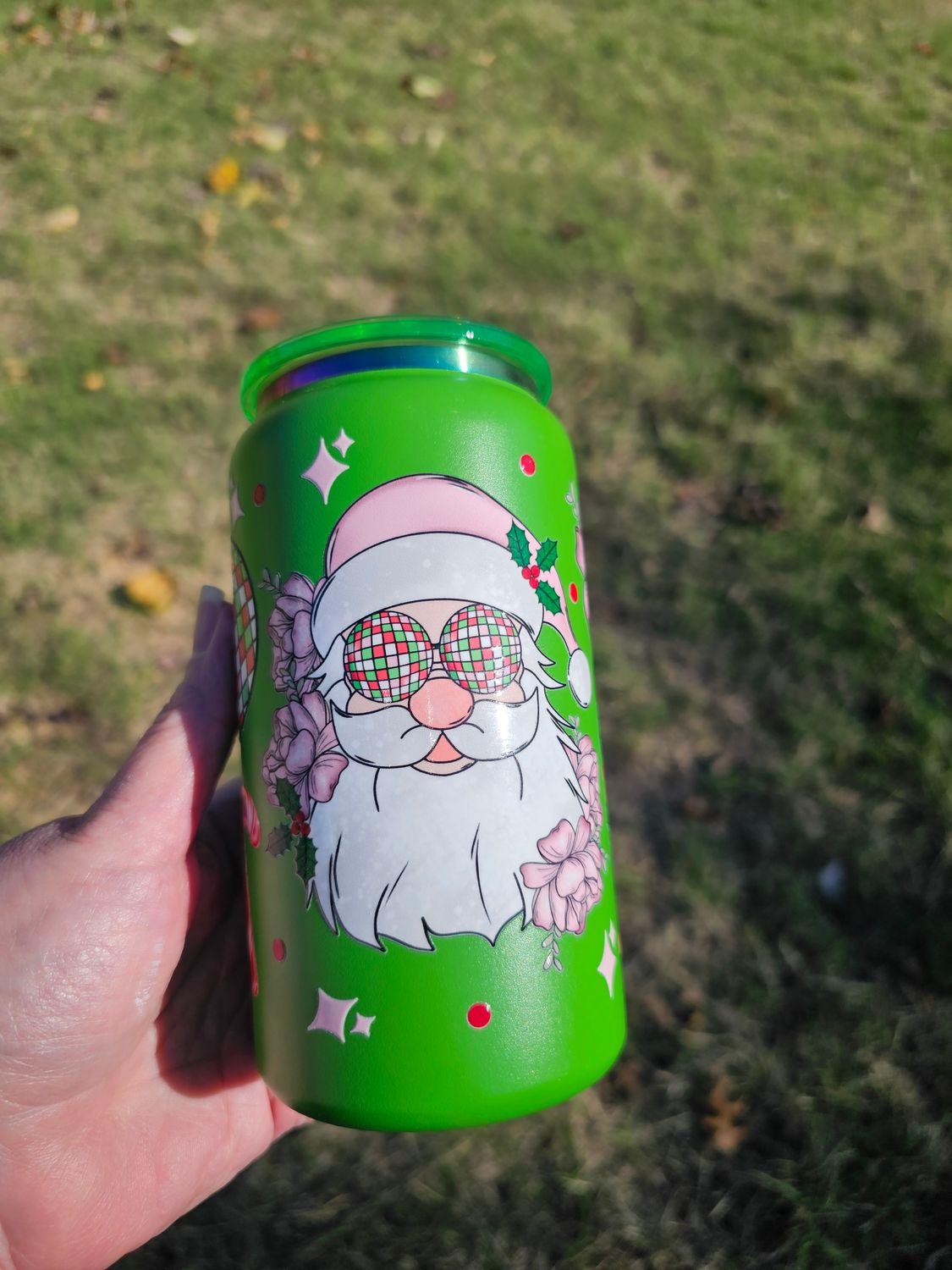 Disco Glasses Santa Stainless Steel Can