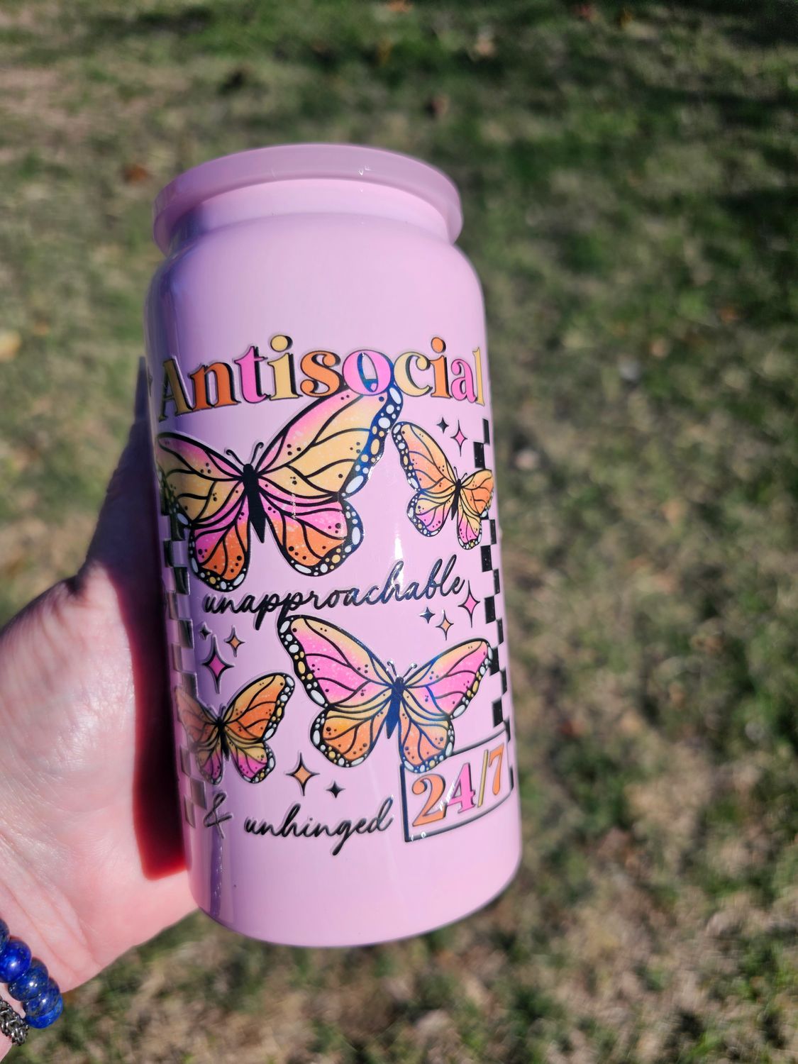 Anti-Social Butterfly Stainless Steel Can