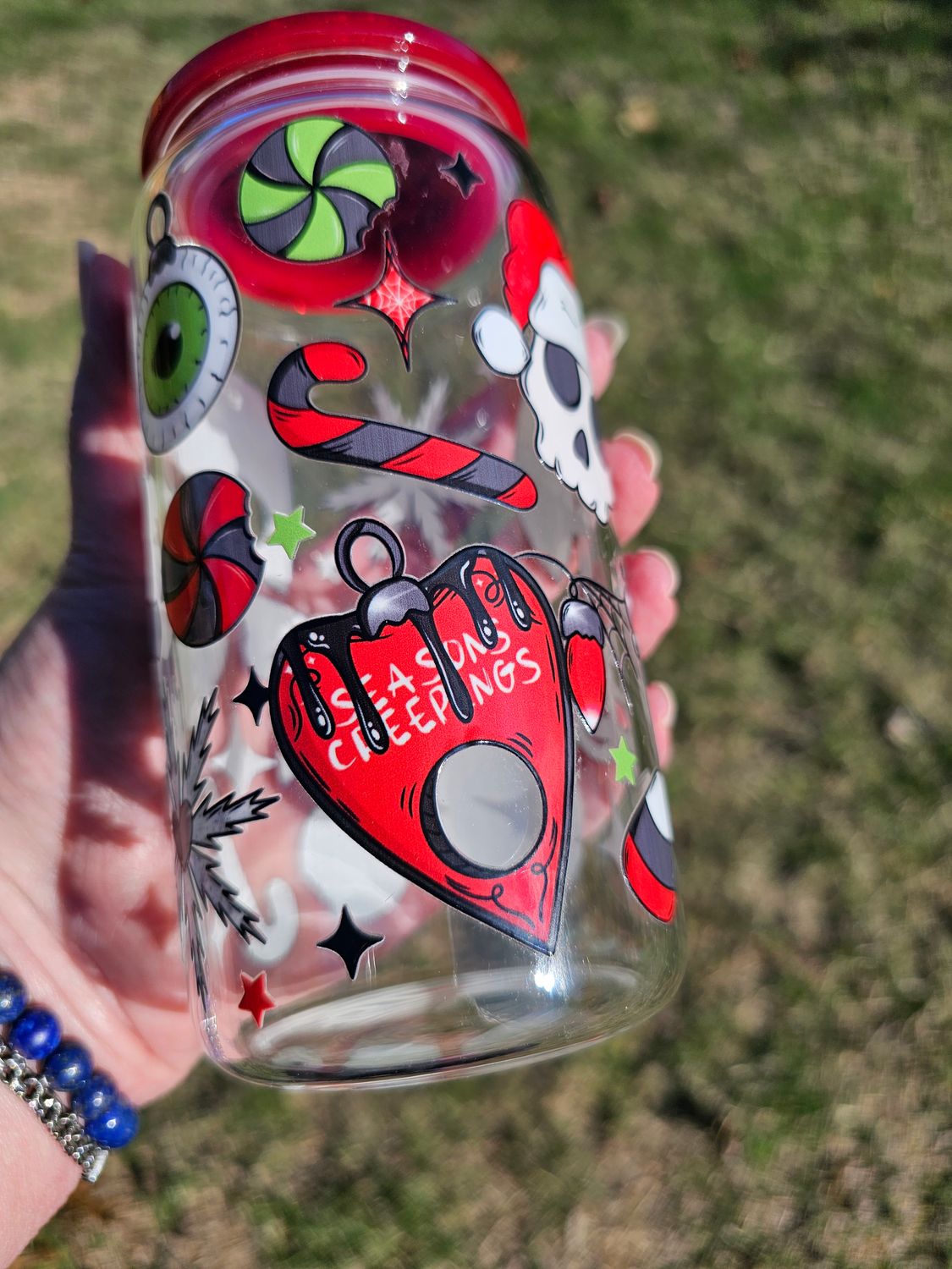 Merry Creepmas Glass Can