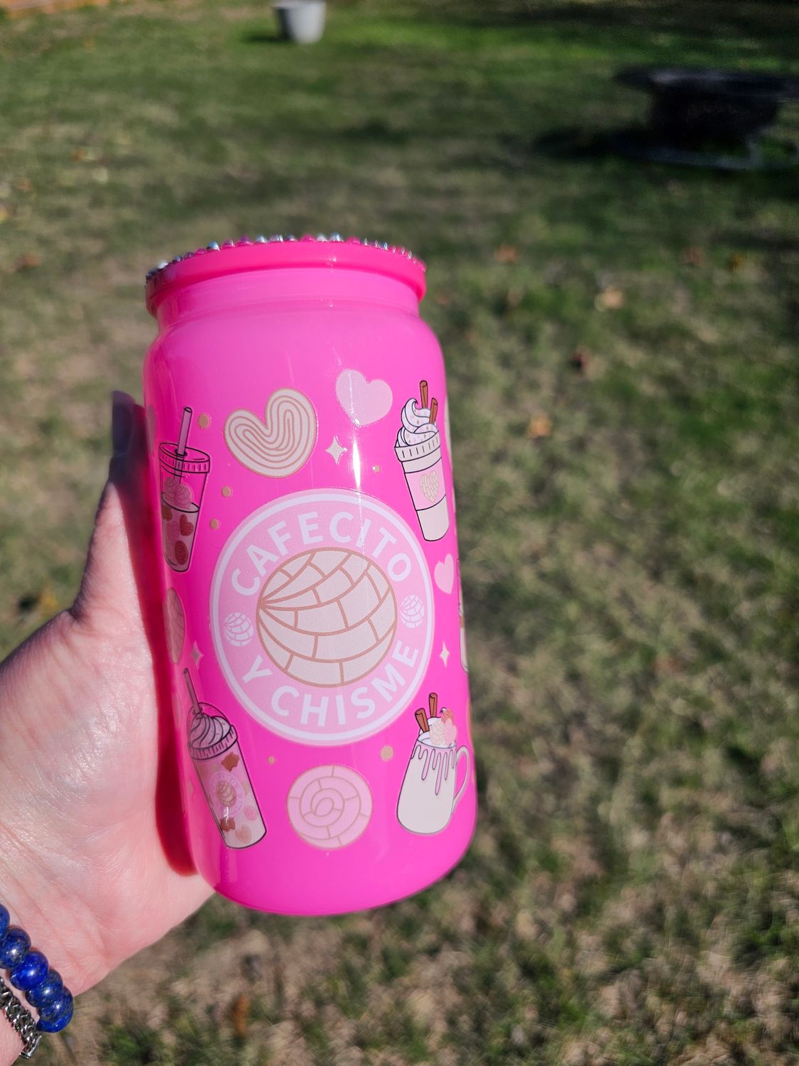 Cafecito Y Chisme Glass Can