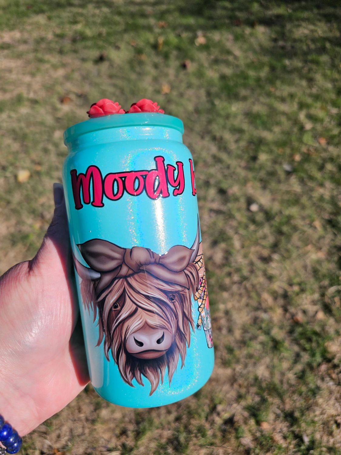 Moody Before Coffee Glass Can