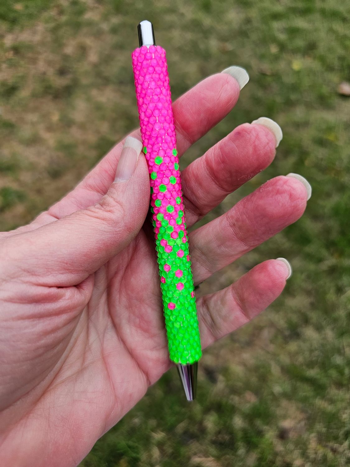 Pink and Green Ombre Bling Pen