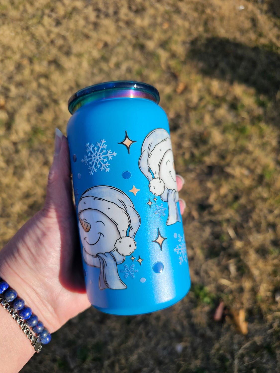 Happy Snowmen Stainless Steel Can