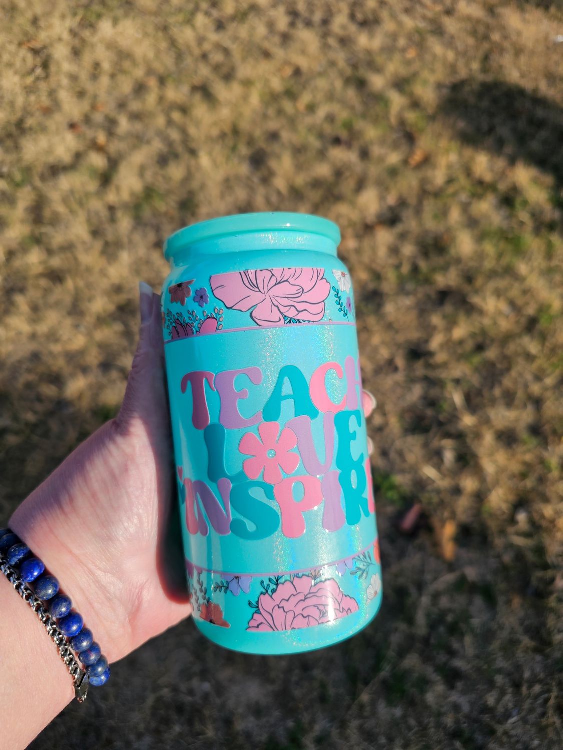 Teach, Love, Inspire Glass Can