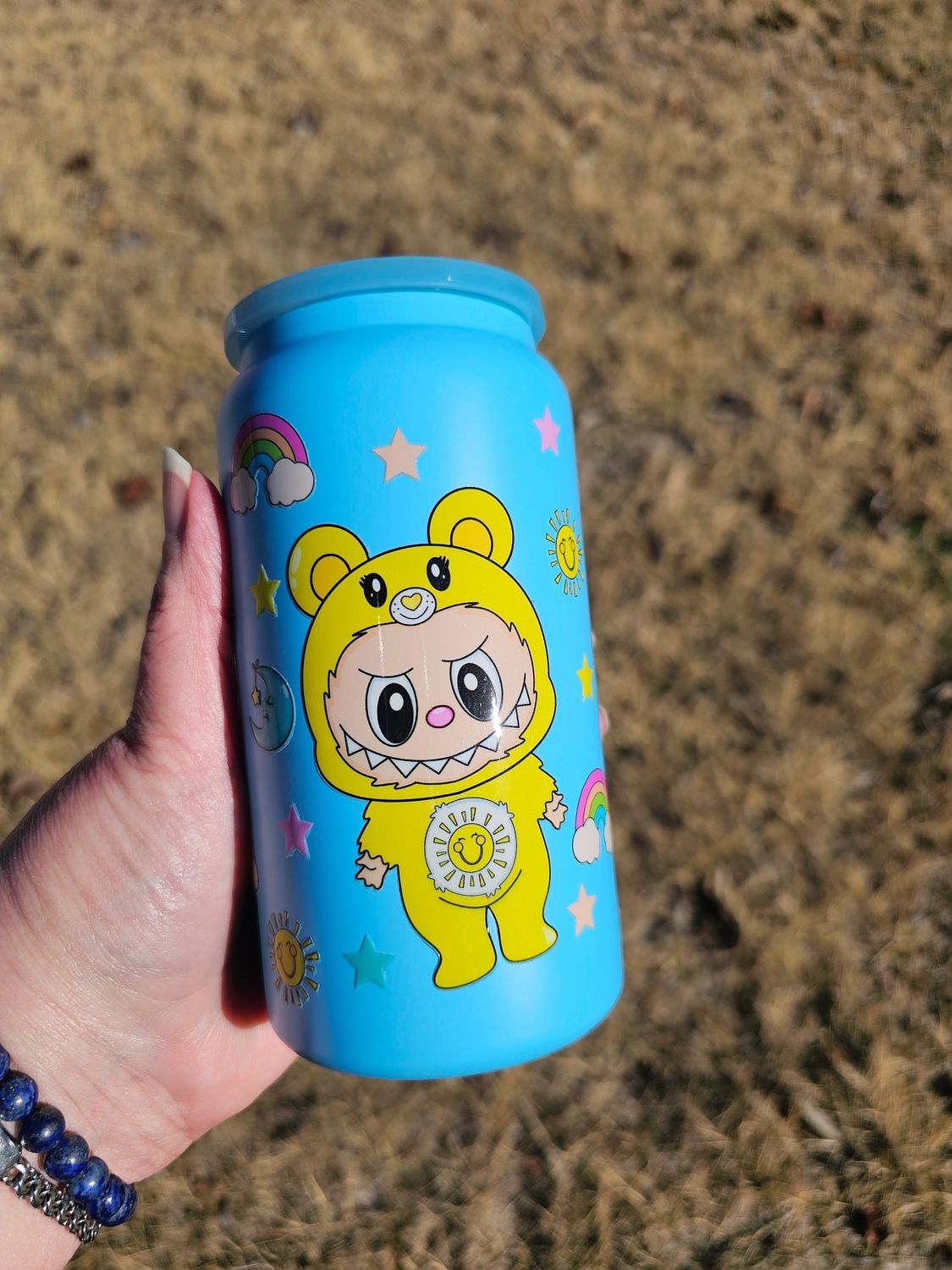 Blue Bu Bu Stainless Steel Can