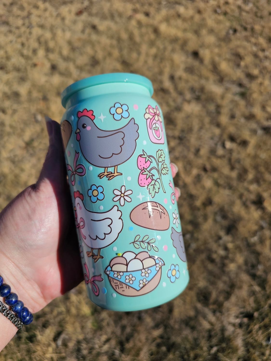 Chickens and Bows Stainless Steel Can