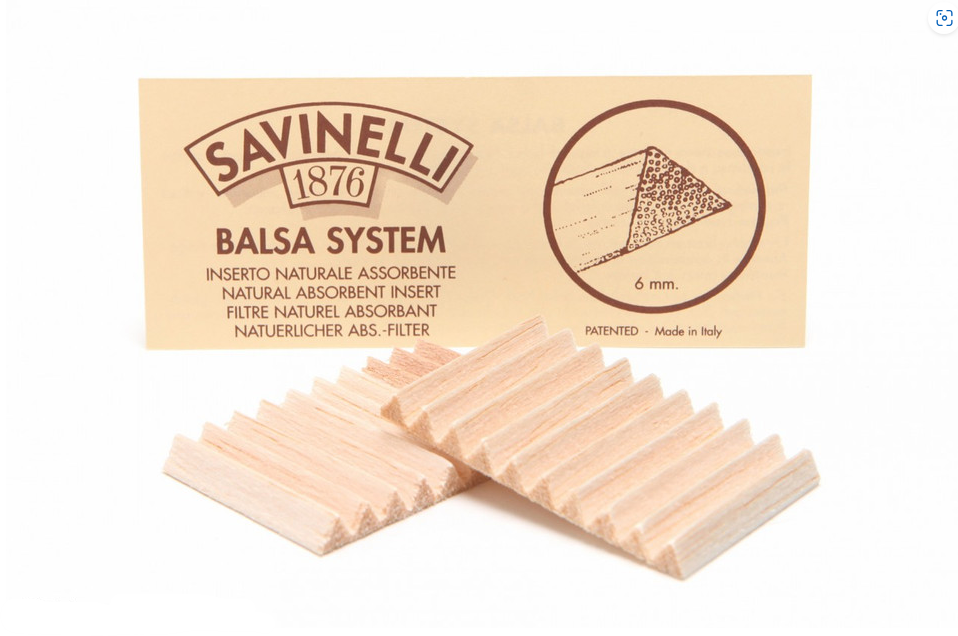 Savinelli Balsa 6mm Filters (Single Pack of 20)