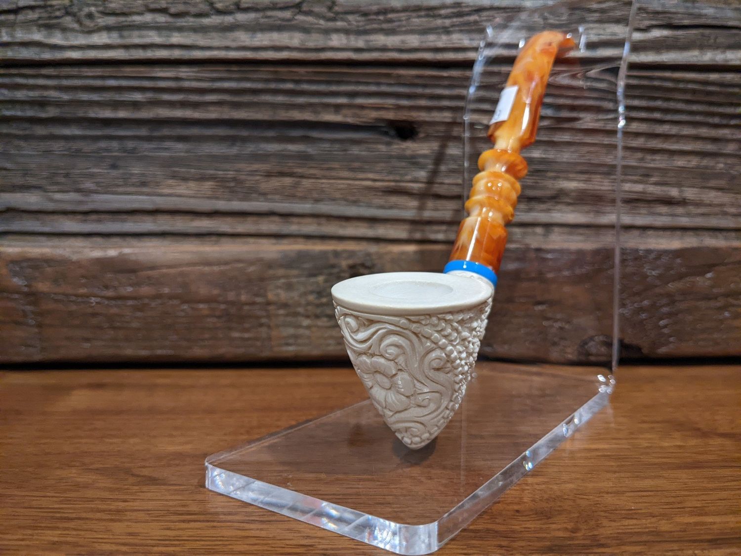 Floral Churchwarden Meerschaum Pipe