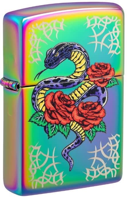 Zippo 48395 Snake with Roses Tattoo Design