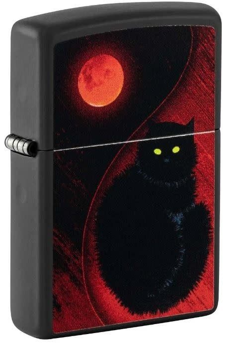 Zippo 48453 Black Cat with Full Moon