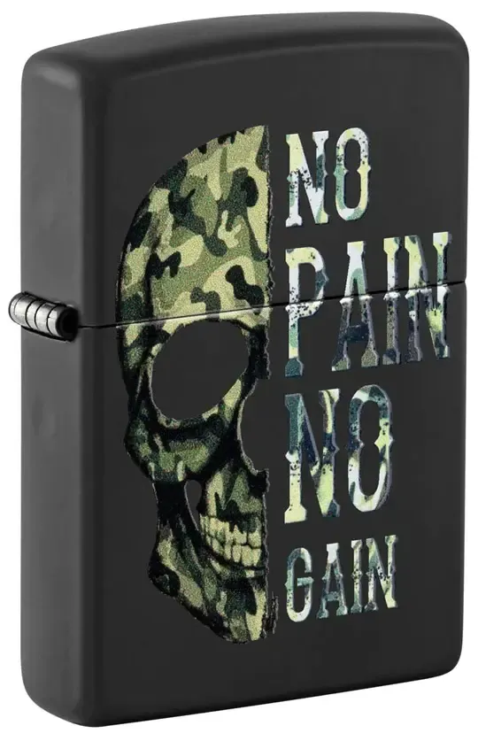 Zippo 81292 No Pain, No Gain Camo Skull