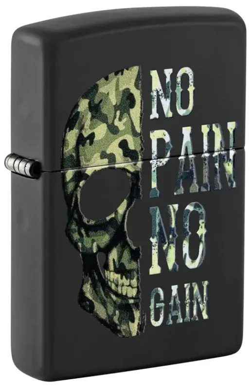 Zippo 81292 No Pain, No Gain Camo Skull
