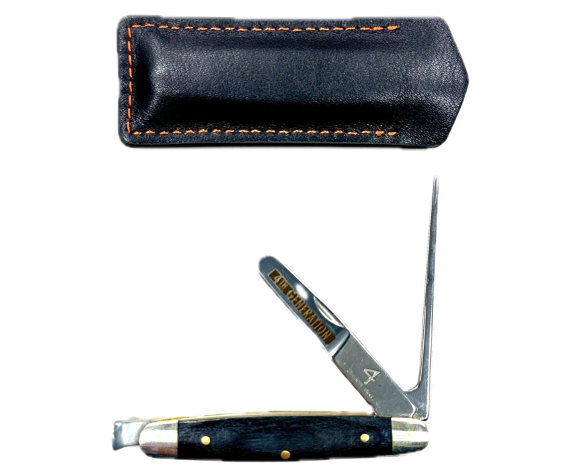 4th Generation Blackwood &amp; Stainless-Steel Pipe Tool with Leather Sheath