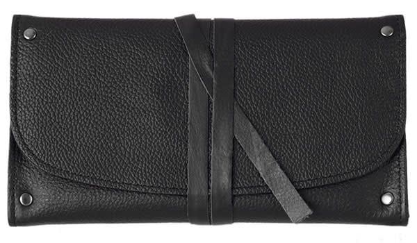 Savinelli Genuine Leather Deluxe Rollup Pouch Black