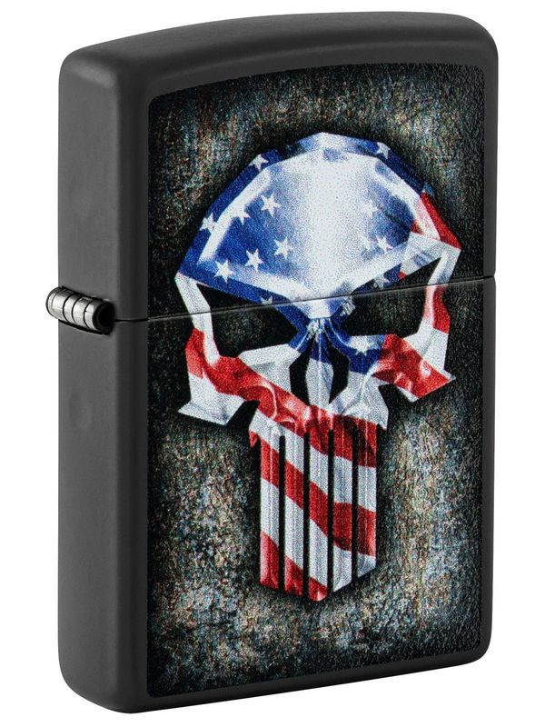 Zippo 81556 American Flag Punisher Skull