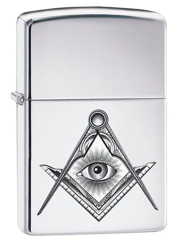 Zippo 79242 Masonic Compass and Square Chrome