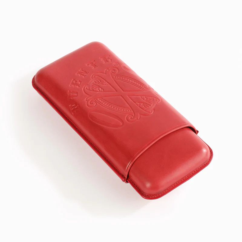 The Opus X Society Nobuk Leather 3 Cigar Case, Color: Red