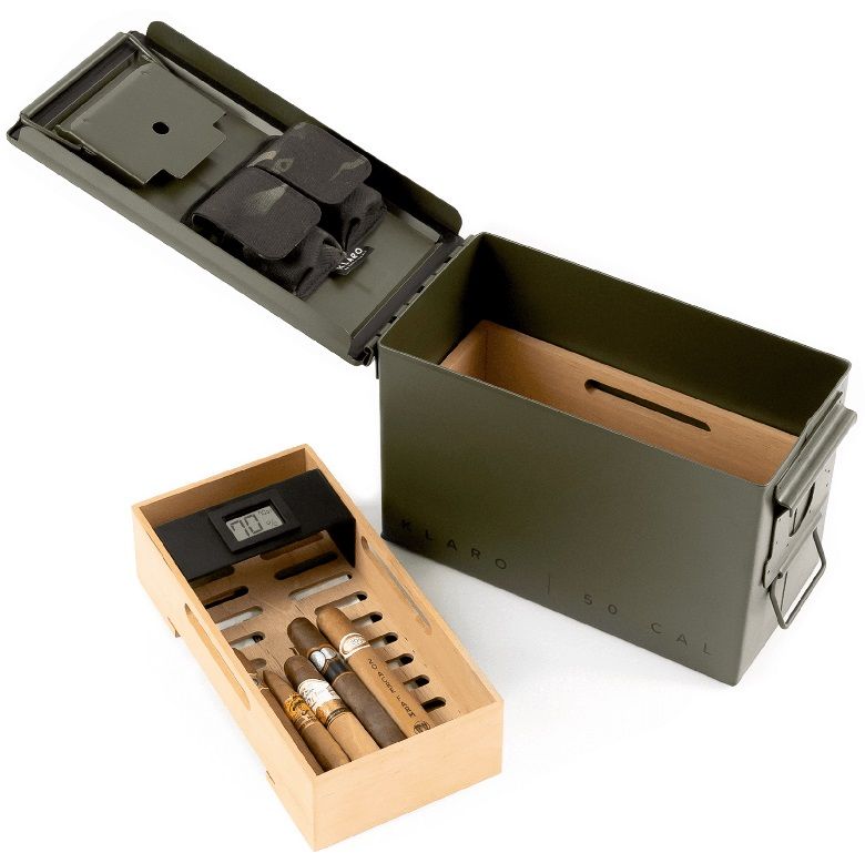 Klaro Smoke Can 50 Cal Humidor, Color: Green