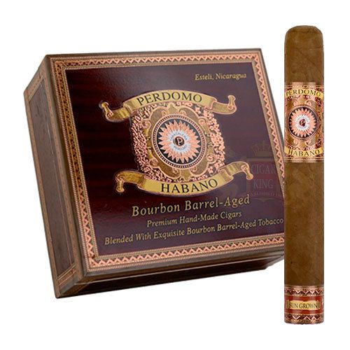 Perdomo Habano Bourbon-Barrel-Aged Sun Grown, Size: Epicure (6&quot;x54), Single/Box: (Single)