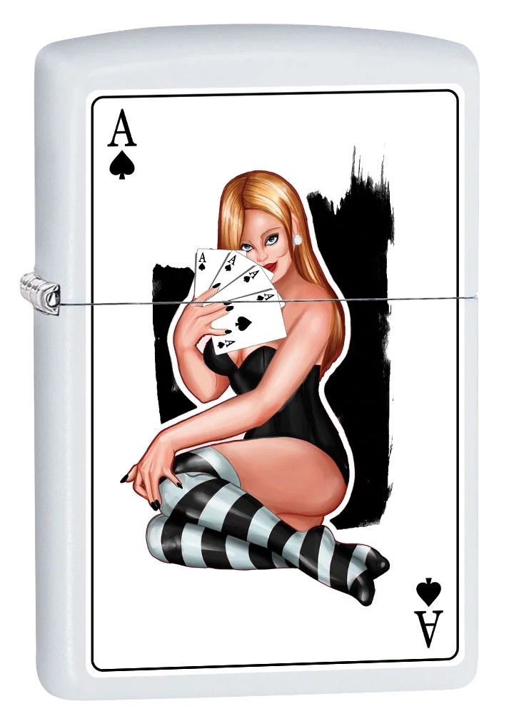 Zippo 79554 Sexy Pin-Up Girl, Four Ace of Spades