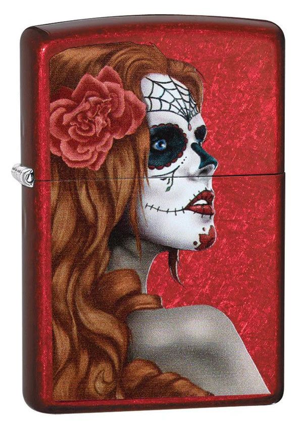 Zippo 28830 Day of the Dead Candy Apple Red