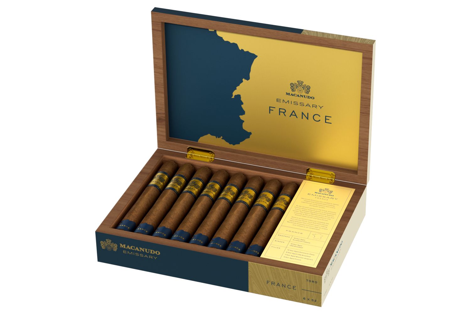 Macanudo Emissary France, Size: Toro (6&quot;x52), Single/Box: (Single)