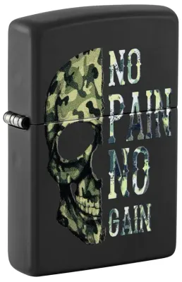 Zippo 81292 No Pain, No Gain Camo Skull
